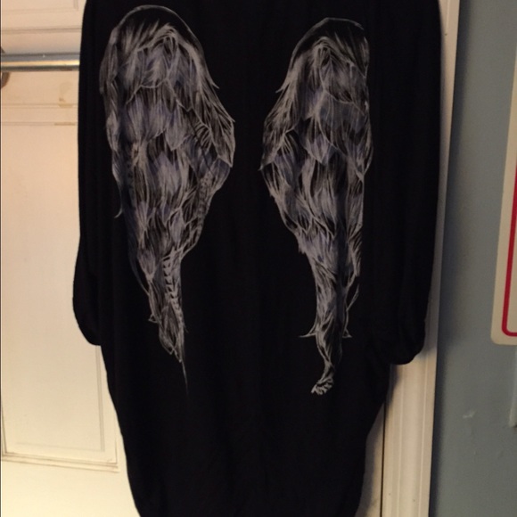Open shirt with angel wings