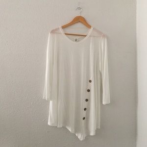 Ivory assymetrical tunic