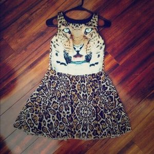 Tiger open back skater dress