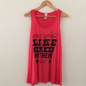 Graphic coral racerback tank