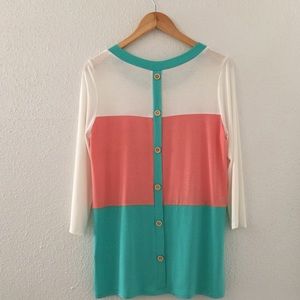 Color block back button detail top