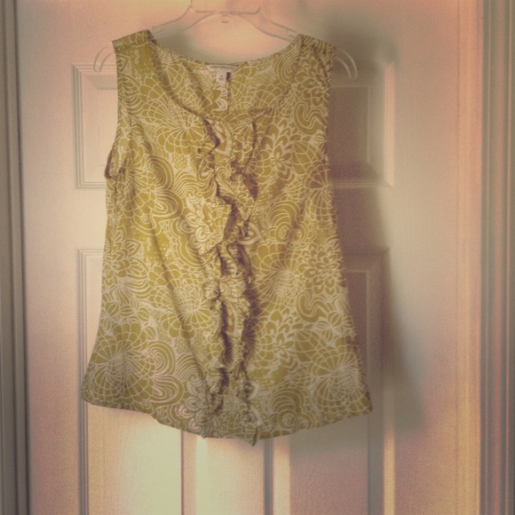 Banana Republic Green Floral Shell