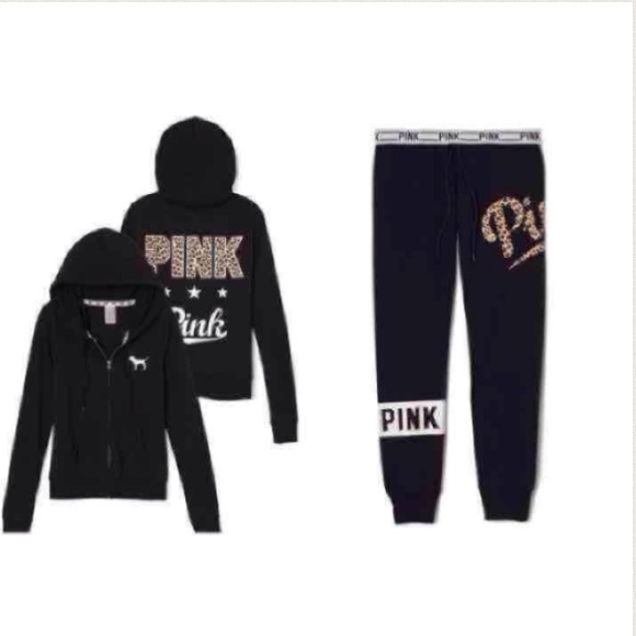NWT VS PINK ANIMAL PRINT HOODIE/GYM PANTS