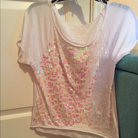 SOLD White Aeropostale shirt with sequins
