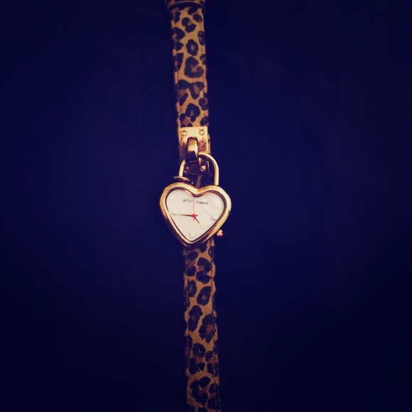 Betsy Johnson heart cheeta watch