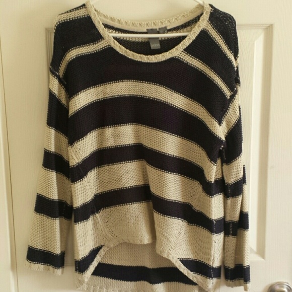 Navy and White striped sweater - Picture 1 of 3