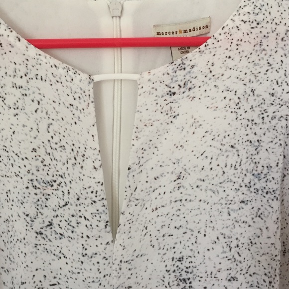 Tank top blouse. Light blue, black, and orange - Picture 2 of 3