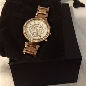 Michael Kors Rose Gold Watch with box and bag