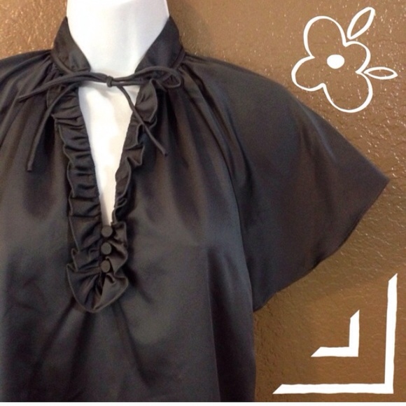 HOST PICK: Dark Gray Silky Blouse - Picture 1 of 3