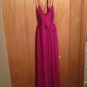 Fusia maxi cutout chiffon dress
