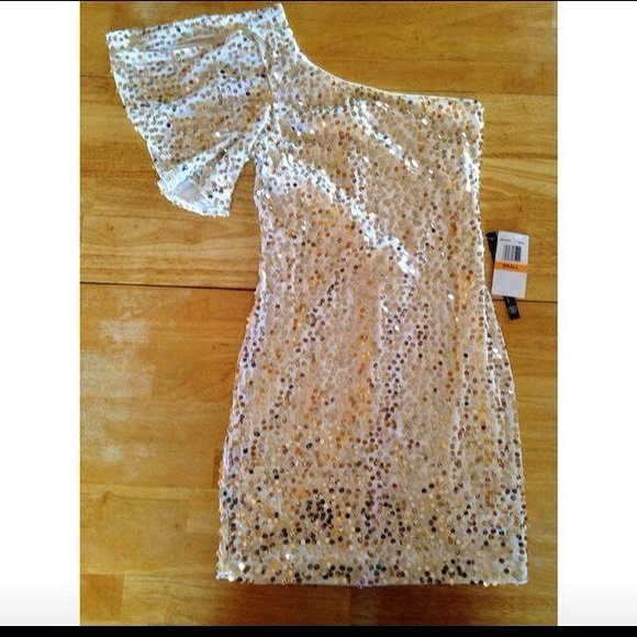 gold sequin dress
