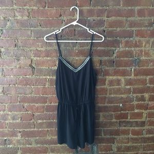 Black , silver beaded romper