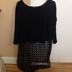 High-lo cross sweater