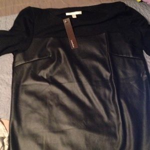 Black leather tshirt