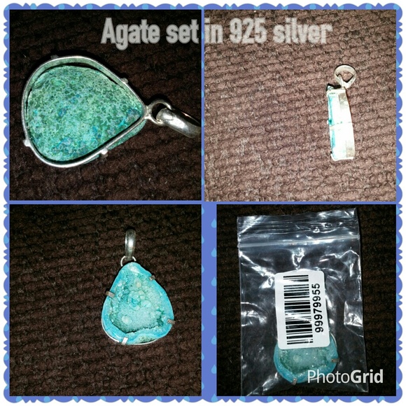 Brand New Pendent Agate stone  925 Sterling silver