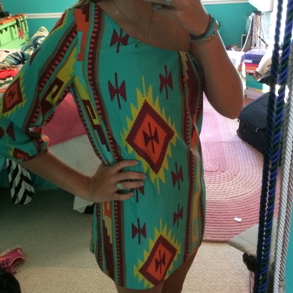 One shoulder boho dress