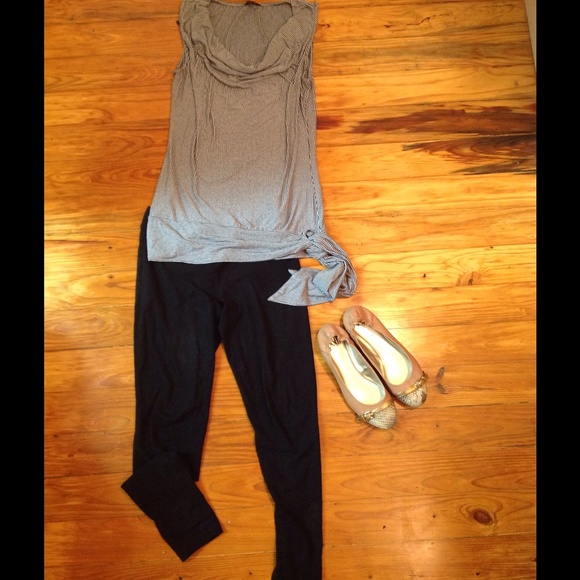 Ann Taylor blue/white stripe top