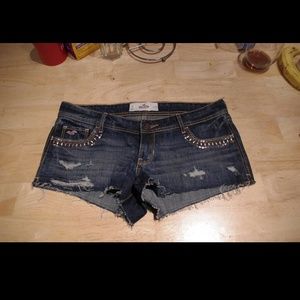 Hollister Embellished Denim Shorts