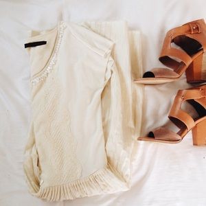 Cream lace detail Anthropologie Dress