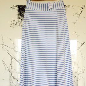 Jcrew striped white and light blue maxi skirt
