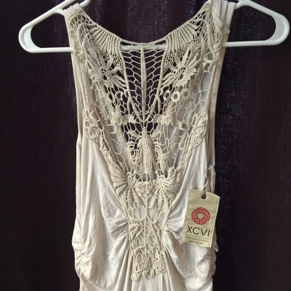 XCVI Long dress with crochet detail