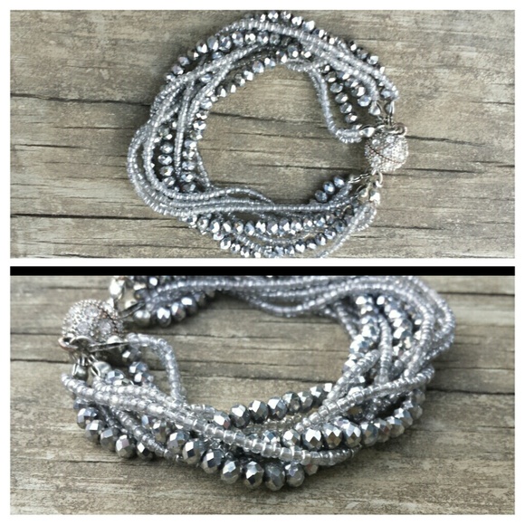 XXSOLDXX Silver Beaded Blingy Bracelet - Picture 3 of 4