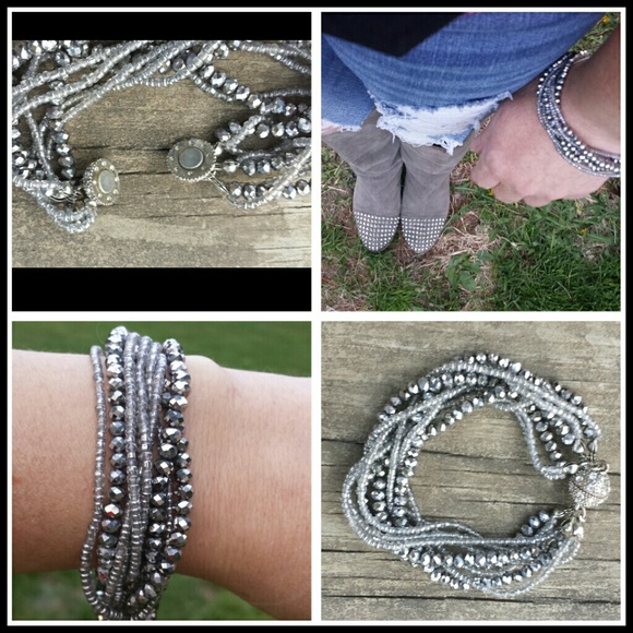 XXSOLDXX Silver Beaded Blingy Bracelet - Picture 4 of 4