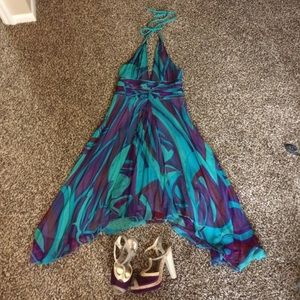 Marciano Silk Halter Dress