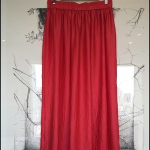 Mango maxi skirt in bright coral