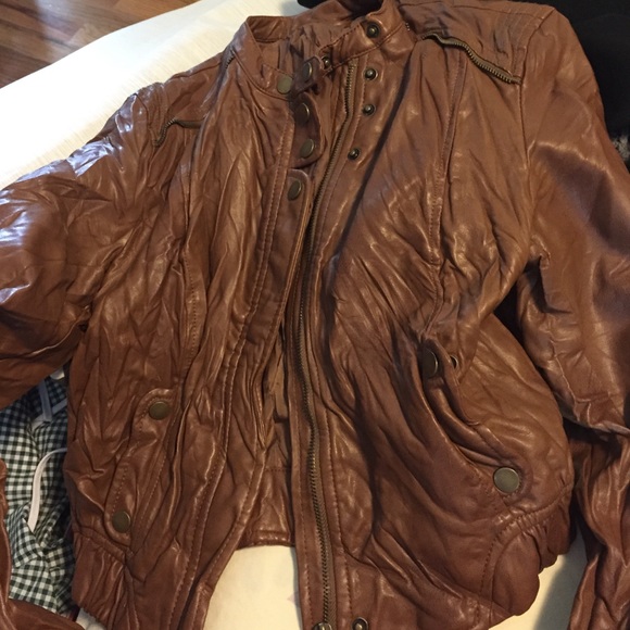 Tan leather jacket