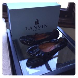 Lanvin black patten flat