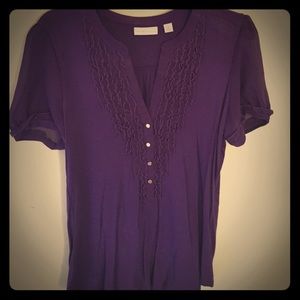 NY&Co royal purple v-neck top size M