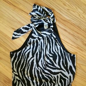 Zebra print halter top