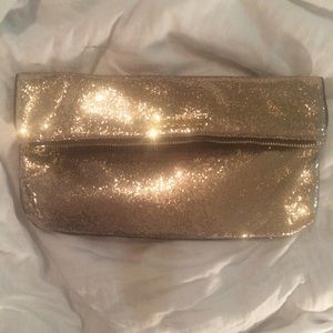 NEVER USED Victoria's Secret Gold Glitter Clutch