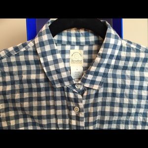 Jcrew The Perfect Shirt blue seersuckered gingham