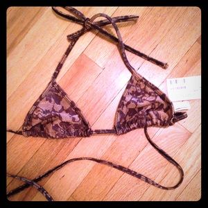 NWT American Apparel lacy print bikini top S