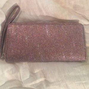 BRAND NEW Purple Glitter Zippered Wallet Wristlet