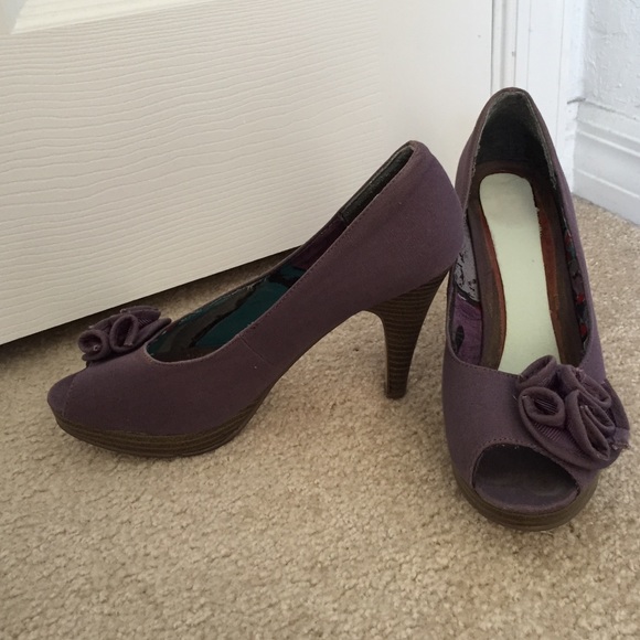 Purple high heels.