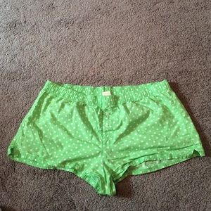 Super cute green and white sleep shorts