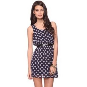 Navy polka dot dress