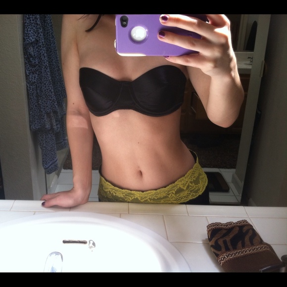 Vintage black strapless bra