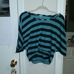 Splendid striped crop hi-lo tee