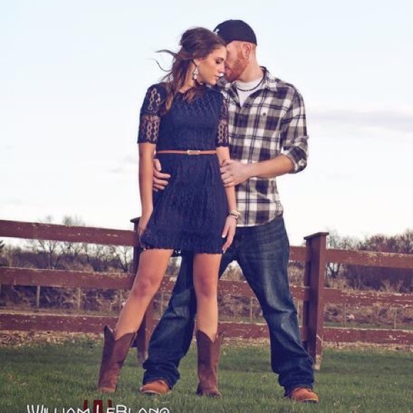 Dresses & Skirts - Navy blue lace dress