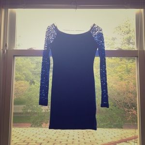 Blue bodycon dress