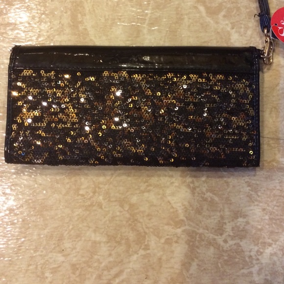 Black & gold sequins wristlet/wallet Style&co NWT - Picture 3 of 4