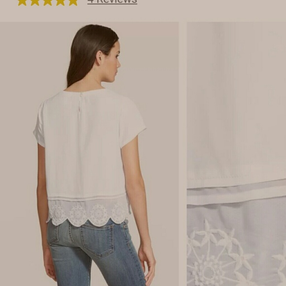 Frenchii Lace scallop edge Chiffon top - Picture 2 of 2