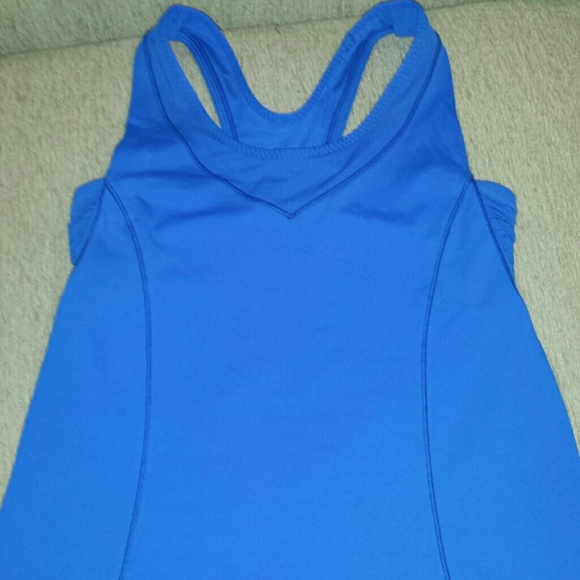 blue Lululemon yoga top