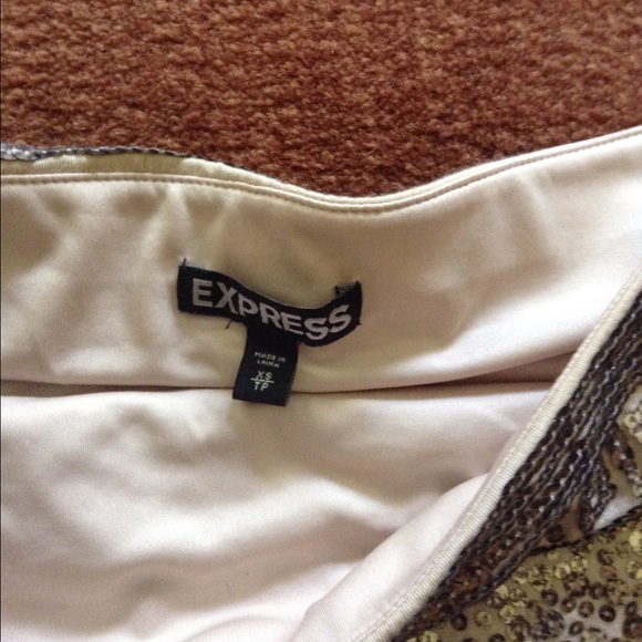 Express Gold Sequin Mini Skirt - Picture 4 of 4