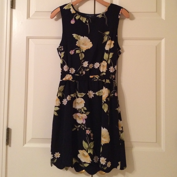 Navy Blue Floral Dress