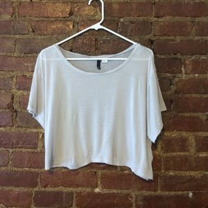 100% rayon grey crop t. Made in Cambodia